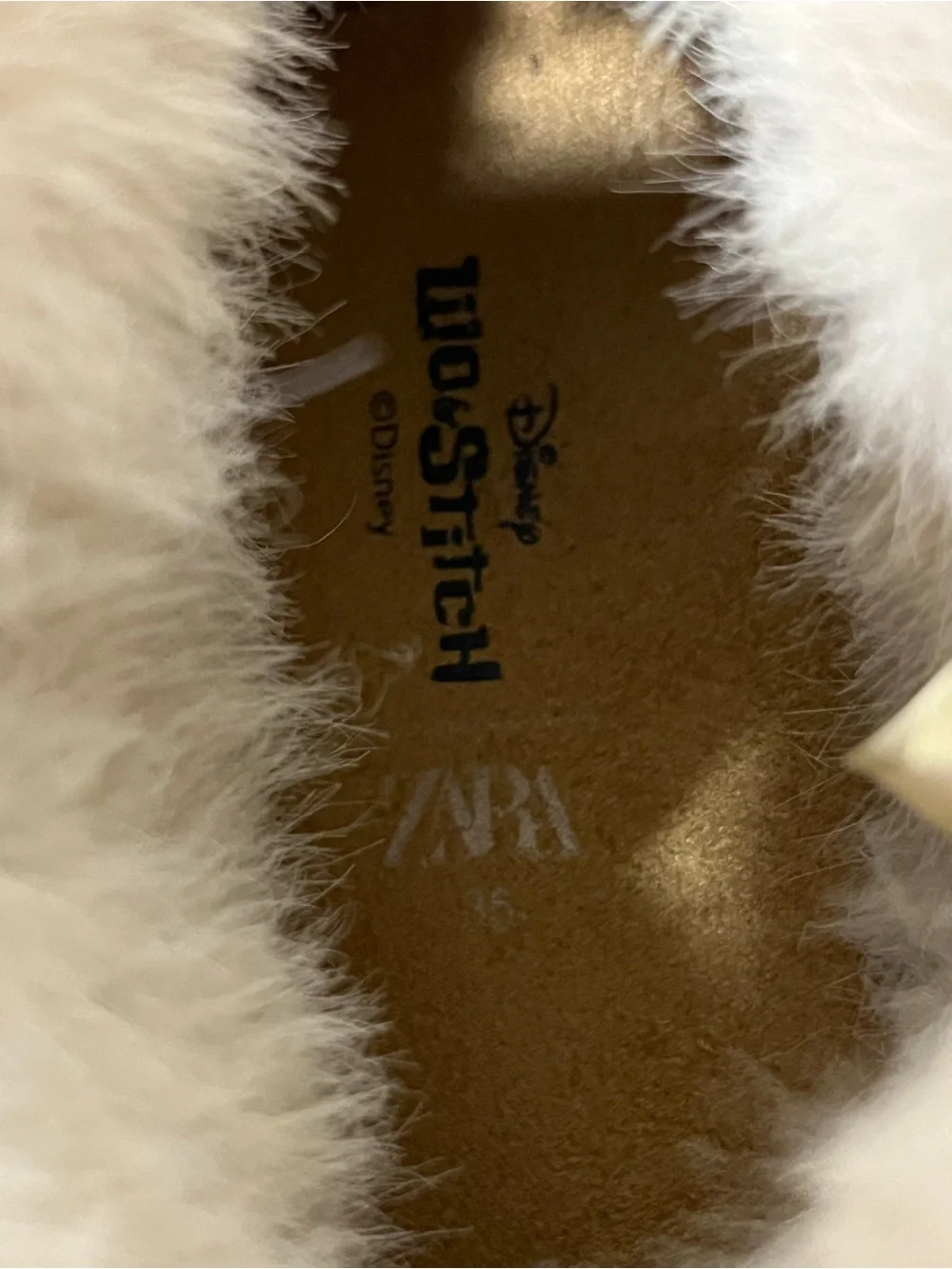 ZARA Kids Girls Lilo & Stitch Low Faux Fur Winter Boots Brown Sz Big Kids 4